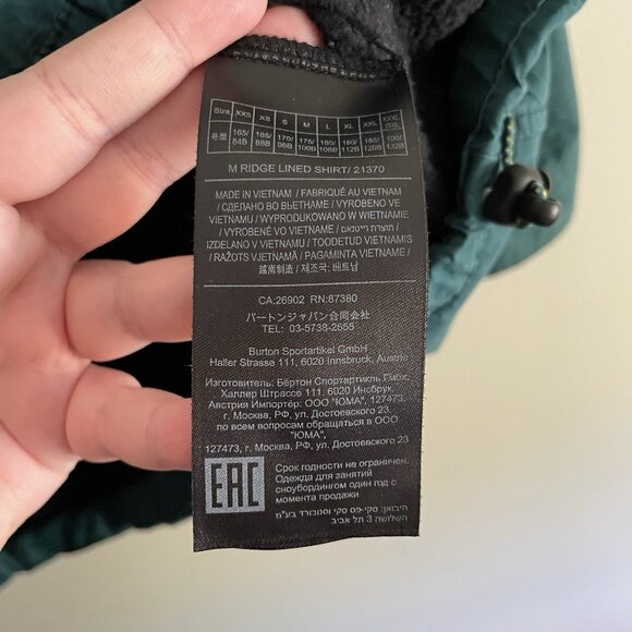 Burton Men S Green Sherpa Fleece Outdoor Winter Snap Front Ridge Lined Shirt - Picture 9 of 15